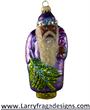 Purple Glittered Black face Santa